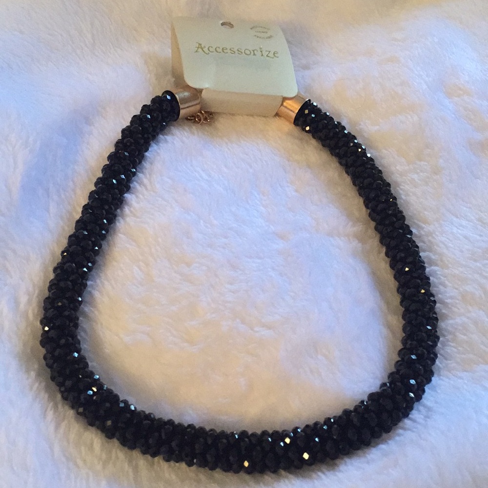 Black crystal necklace